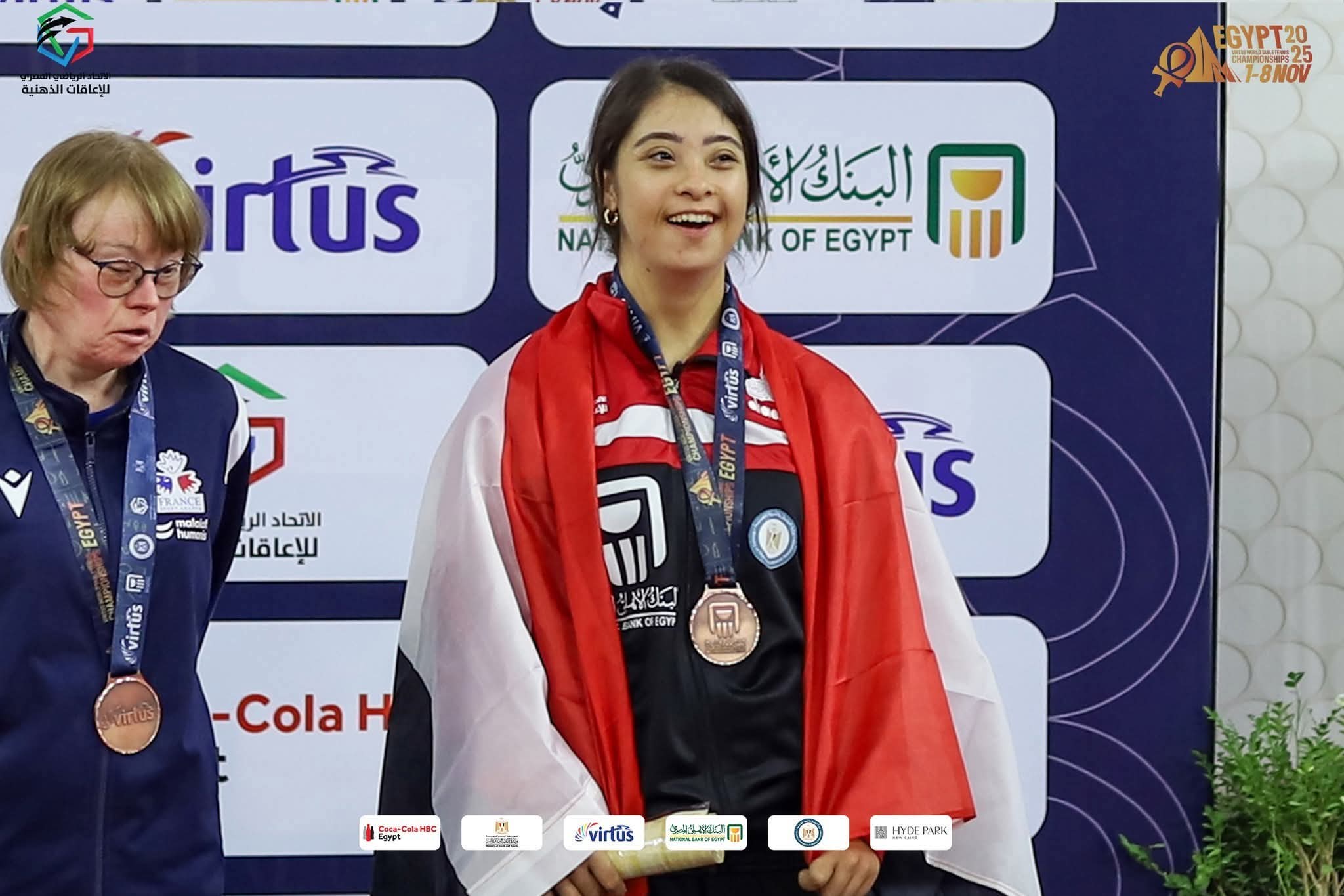 رحمة خالد: فخورة بتمثيل مصر وتحقيق ميداليتين في بطولة العالم لتنس الطاولة للإعاقات الذهنية