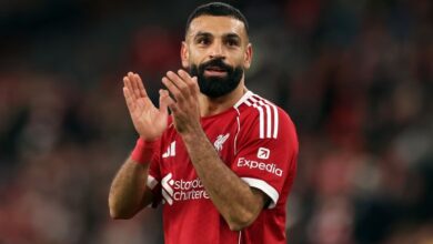 محمد صلاح يحتفل بهدفه اليوم 2026".